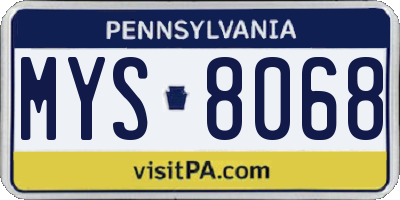 PA license plate MYS8068