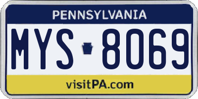 PA license plate MYS8069