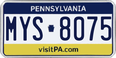 PA license plate MYS8075