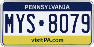 PA license plate MYS8079