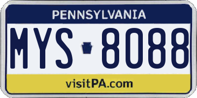 PA license plate MYS8088