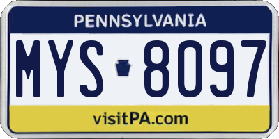 PA license plate MYS8097