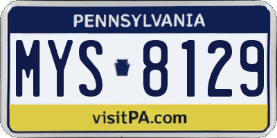 PA license plate MYS8129
