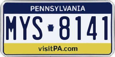 PA license plate MYS8141