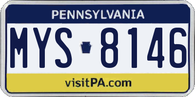 PA license plate MYS8146