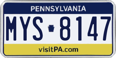 PA license plate MYS8147