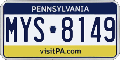 PA license plate MYS8149