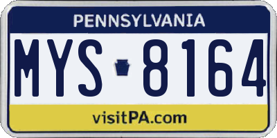 PA license plate MYS8164
