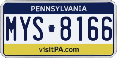 PA license plate MYS8166