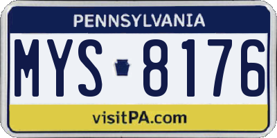 PA license plate MYS8176