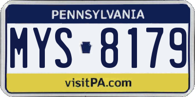 PA license plate MYS8179