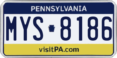 PA license plate MYS8186