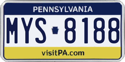 PA license plate MYS8188
