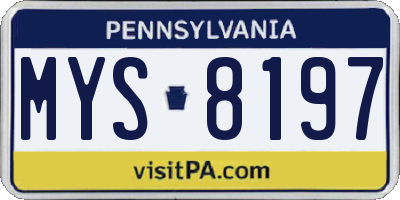PA license plate MYS8197