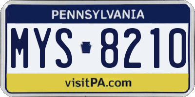 PA license plate MYS8210