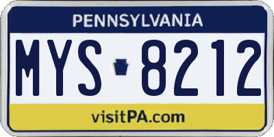 PA license plate MYS8212