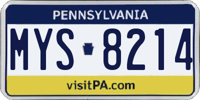 PA license plate MYS8214