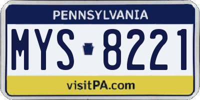 PA license plate MYS8221