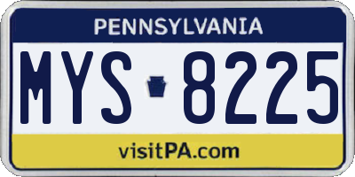 PA license plate MYS8225