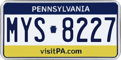 PA license plate MYS8227