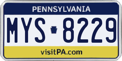 PA license plate MYS8229
