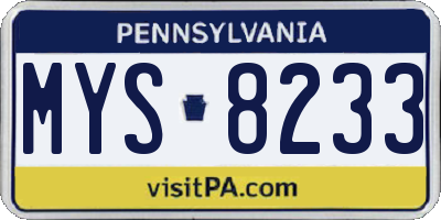 PA license plate MYS8233