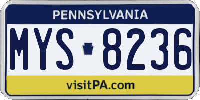 PA license plate MYS8236