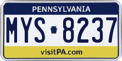 PA license plate MYS8237