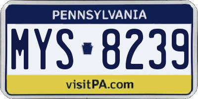 PA license plate MYS8239