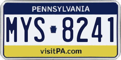 PA license plate MYS8241