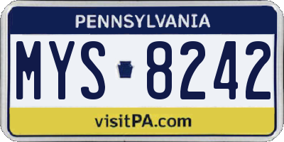PA license plate MYS8242