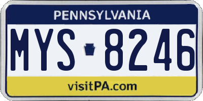 PA license plate MYS8246