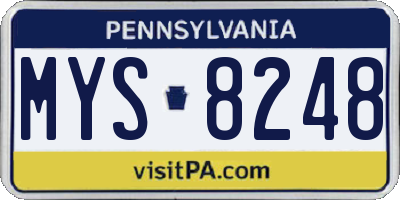 PA license plate MYS8248