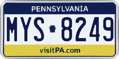 PA license plate MYS8249