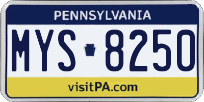 PA license plate MYS8250