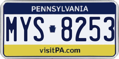 PA license plate MYS8253