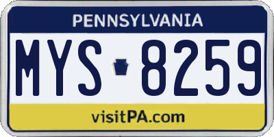 PA license plate MYS8259