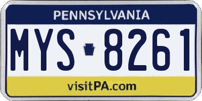 PA license plate MYS8261