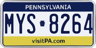 PA license plate MYS8264