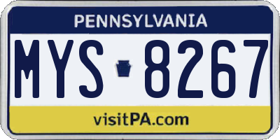 PA license plate MYS8267