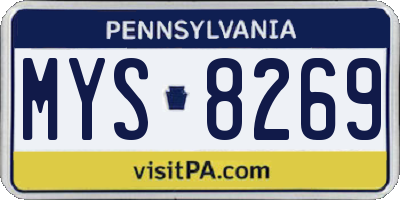 PA license plate MYS8269