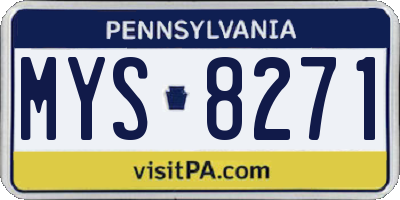 PA license plate MYS8271