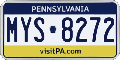 PA license plate MYS8272