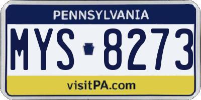 PA license plate MYS8273
