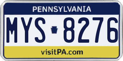 PA license plate MYS8276