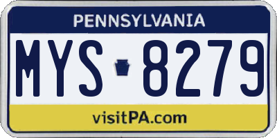 PA license plate MYS8279