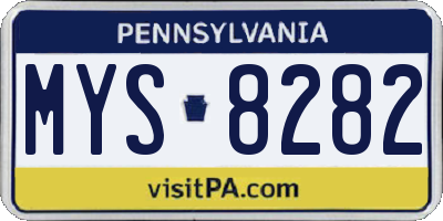 PA license plate MYS8282