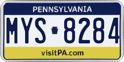 PA license plate MYS8284