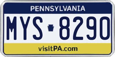 PA license plate MYS8290