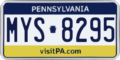 PA license plate MYS8295